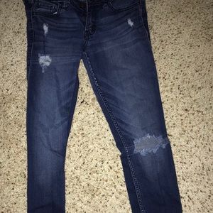 Dark Wash Hollister Ripped Skinny Jeans